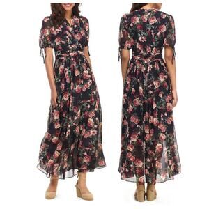GAL MEETS GLAM COLLECTION Ashlynn Floral Print Chiffon Maxi Dress (US/6P)